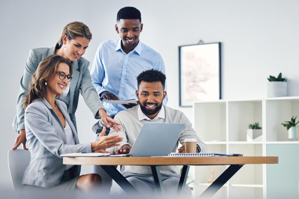 group of employees working